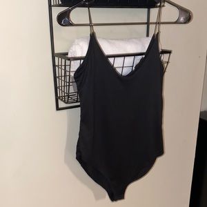 Small spaghetti straps bodysuit low cut Vneck